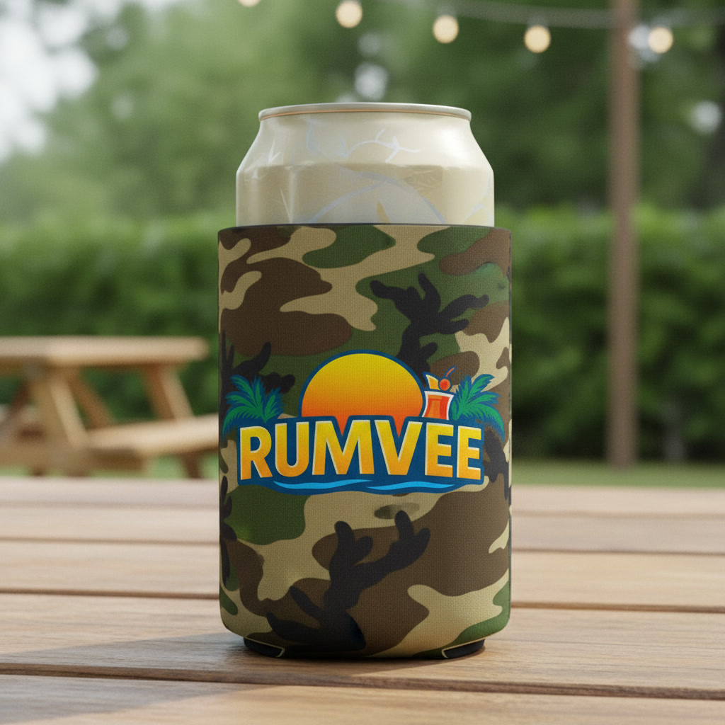 Rumvee koozie in field environment