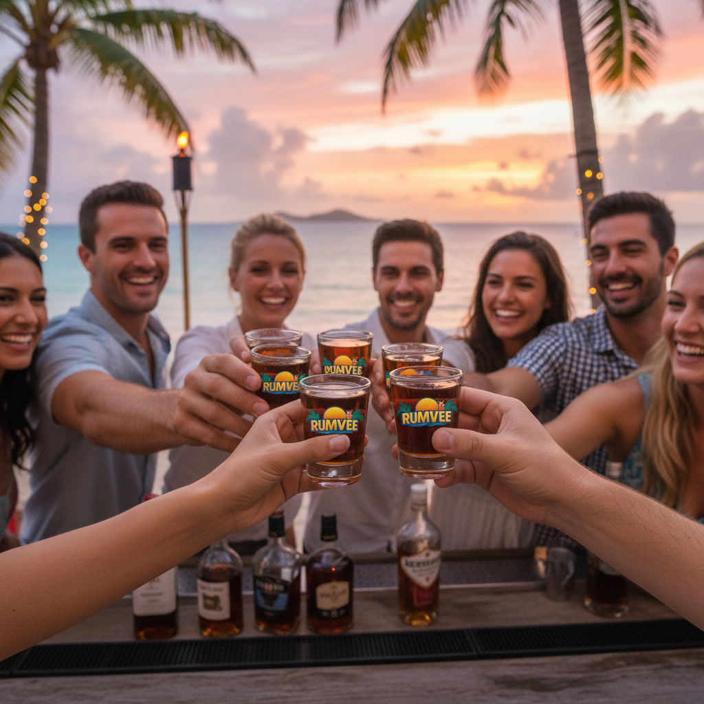 Rumvee branded shot glass set